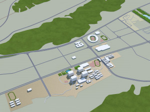 Chenzhou city Hunan China 25km 3D-Modell