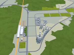 Chenzhou city Hunan China 25km 3D-Modell