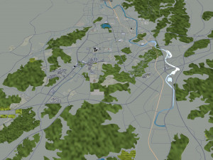 Chenzhou city Hunan China 25km 3D-Modell