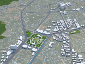 Chenzhou city Hunan China 25km 3D-Modell