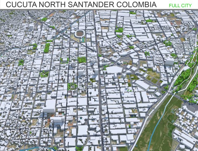 Cucuta North Santander city Colombia 20km Modèle 3D .c4d .max .obj .3ds .fbx .stl .blend 