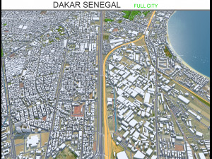 Dakar city Senegal 20km 3D Model