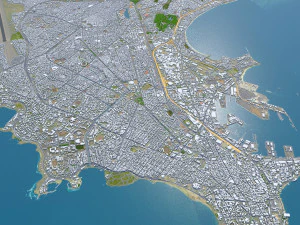 Dakar city Senegal 20km 3D Model
