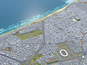 Dakar city Senegal 20km 3D Model