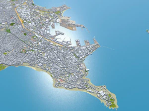 Dakar city Senegal 20km 3D Model