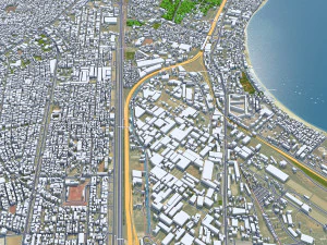 Dakar city Senegal 20km 3D Model