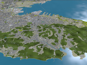 Dalian Liaoning city China 130km 3D Model