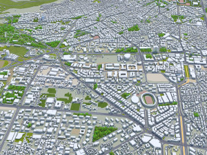 Damascus city Syria 40km 3D 모델