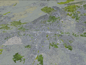 Damascus city Syria 40km 3D 모델