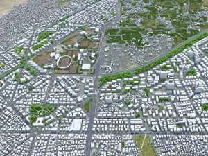 Damascus city Syria 40km 3D 모델