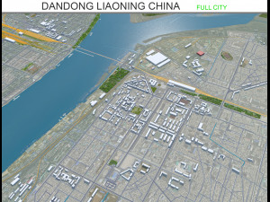 Dandong city Liaoning China 35km Modelo 3D