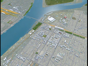 Dandong city Liaoning China 35km 3D Model