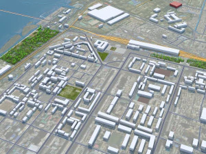 Dandong city Liaoning China 35km 3D Model