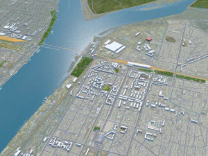 Dandong city Liaoning China 35km 3D Model