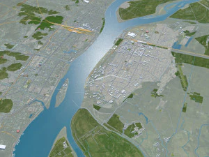 Dandong city Liaoning China 35km 3D Model