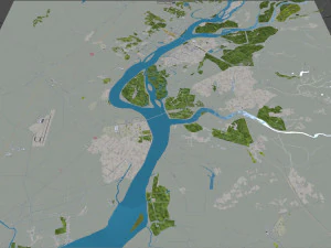 Dandong city Liaoning China 35km 3D Model