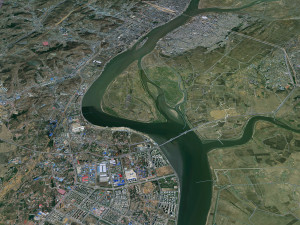 Dandong city Liaoning China 35km 3D 모델