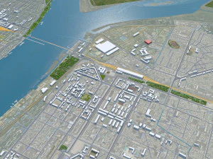 Dandong city Liaoning China 35km 3D Model