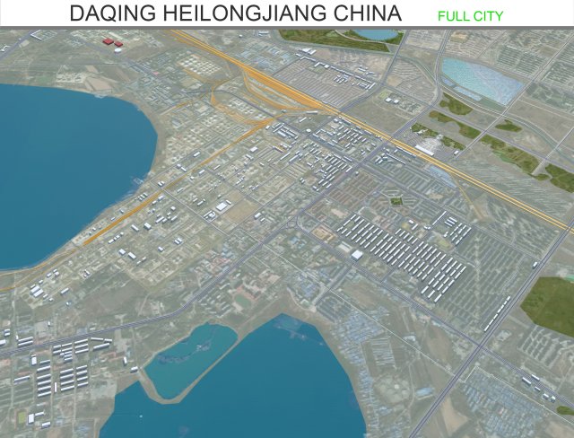 Daqing Heilongjiang city China 120km Modelo 3D .c4d .max .obj .3ds .fbx .stl .blend 