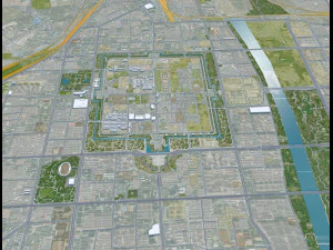 Datong city Shanxi China 50km 3D Model