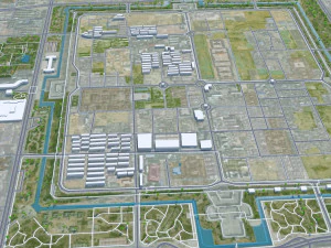 Datong city Shanxi China 50km 3D Model