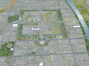 Datong city Shanxi China 50km Model 3D