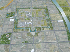 Datong city Shanxi China 50km 3D Model