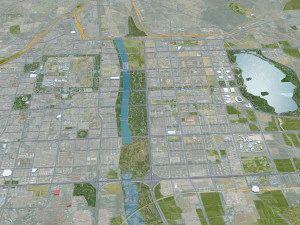 Datong city Shanxi China 50km 3D Model
