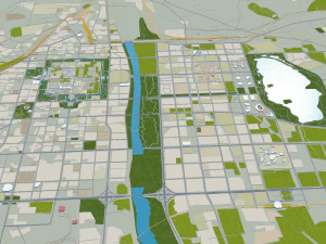 Datong city Shanxi China 50km 3D Model