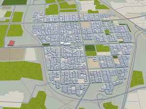 Datong city Shanxi China 50km 3D Model