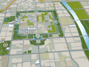 Datong city Shanxi China 50km 3D Model