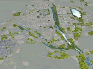 Datong city Shanxi China 50km 3D Model