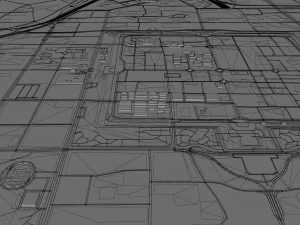 Datong city Shanxi China 50km 3D Model