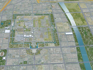 Datong city Shanxi China 50km 3D Model