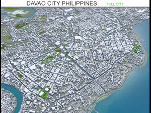 Davao City Philippines 40 km Modèle 3D