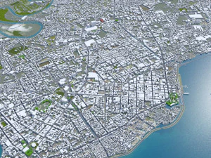 Davao City Philippines 40km 3D Model
