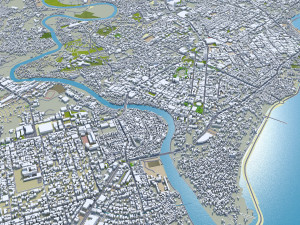 Davao City Philippines 40km 3D Model