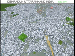 Ciudad de Dehradun Uttarakhand India 30 km Modelo 3D