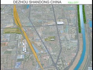Dezhou city Shandong China 25km 3D 模型