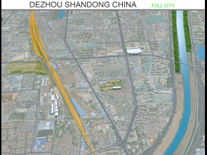 Dezhou city Shandong China 25km 3D Model