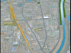 Dezhou city Shandong China 25km Modèle 3D