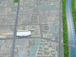 Dezhou city Shandong China 25km 3D Model