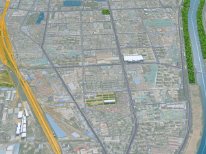Dezhou city Shandong China 25km Modèle 3D