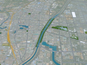 Dezhou city Shandong China 25km Modèle 3D