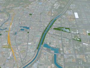 Dezhou city Shandong China 25km 3D Model