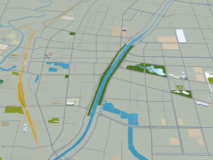 Dezhou city Shandong China 25km Modèle 3D