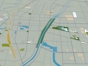 Dezhou city Shandong China 25km 3D Model