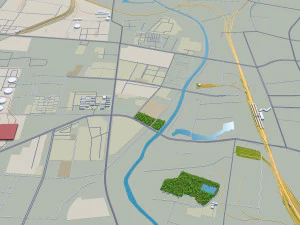 Dezhou city Shandong China 25km 3D Model
