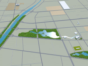 Dezhou city Shandong China 25km Modèle 3D