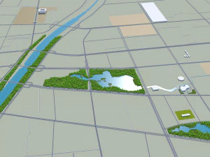 Dezhou city Shandong China 25km 3D Model
